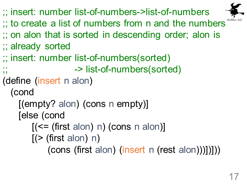 ;; insert: number list-of-numbers->list-...
