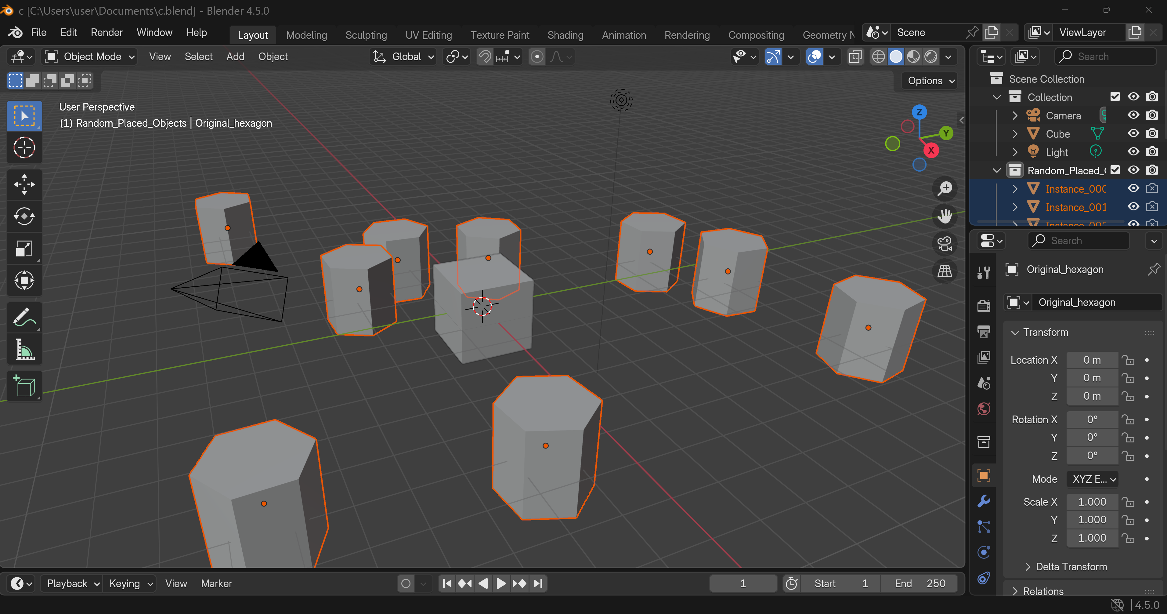 Blender に3Dアセット(obj,mtl)の配置