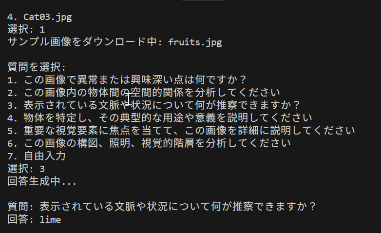 InstructBLIP による Visual Question Answering