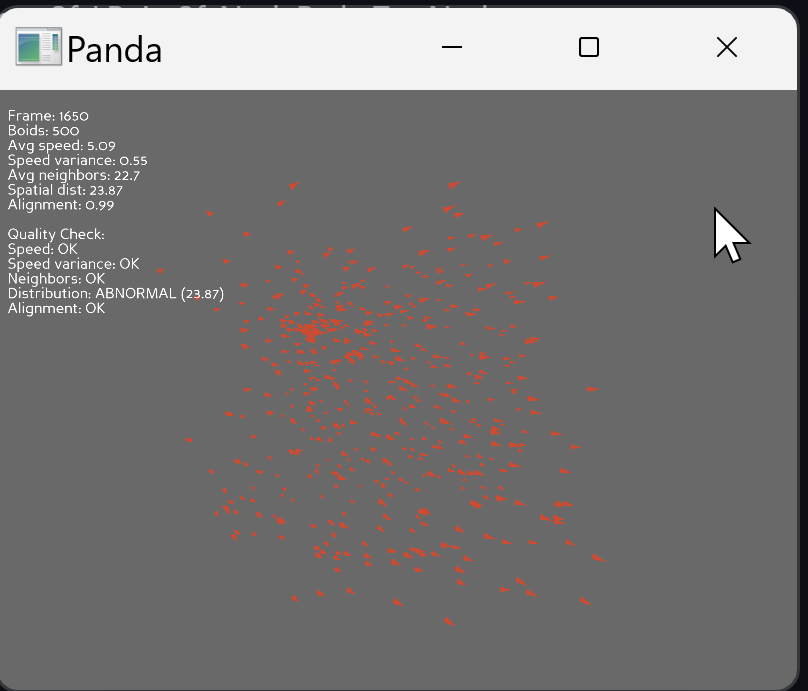 Boidsアルゴリズムによる群れ行動シミュレーションの可視化