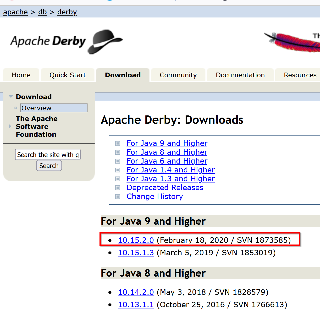 Java Db Derby のインストール Windows 上