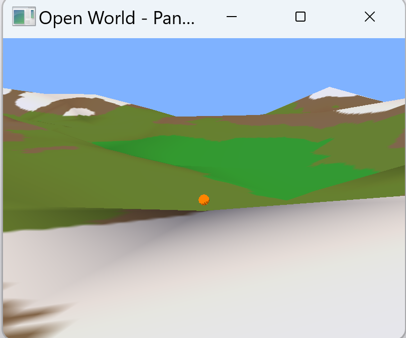 オープンワールドゲームの実行画面
