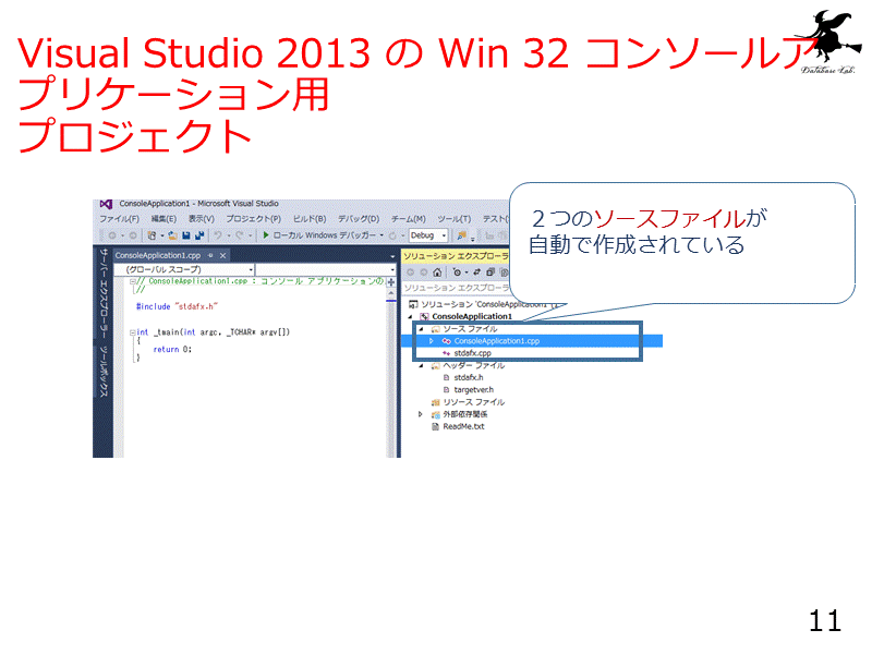 Visual Studio 2013 の Win 32 コンソールアプリケーション用プロジェクト