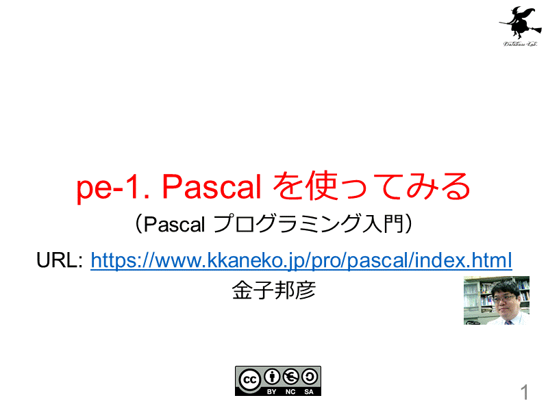 pe-1. Pascal を使ってみる