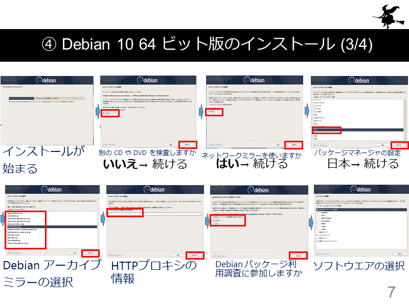 ④ Debian 10 64 ビット版のインストール (3/4)