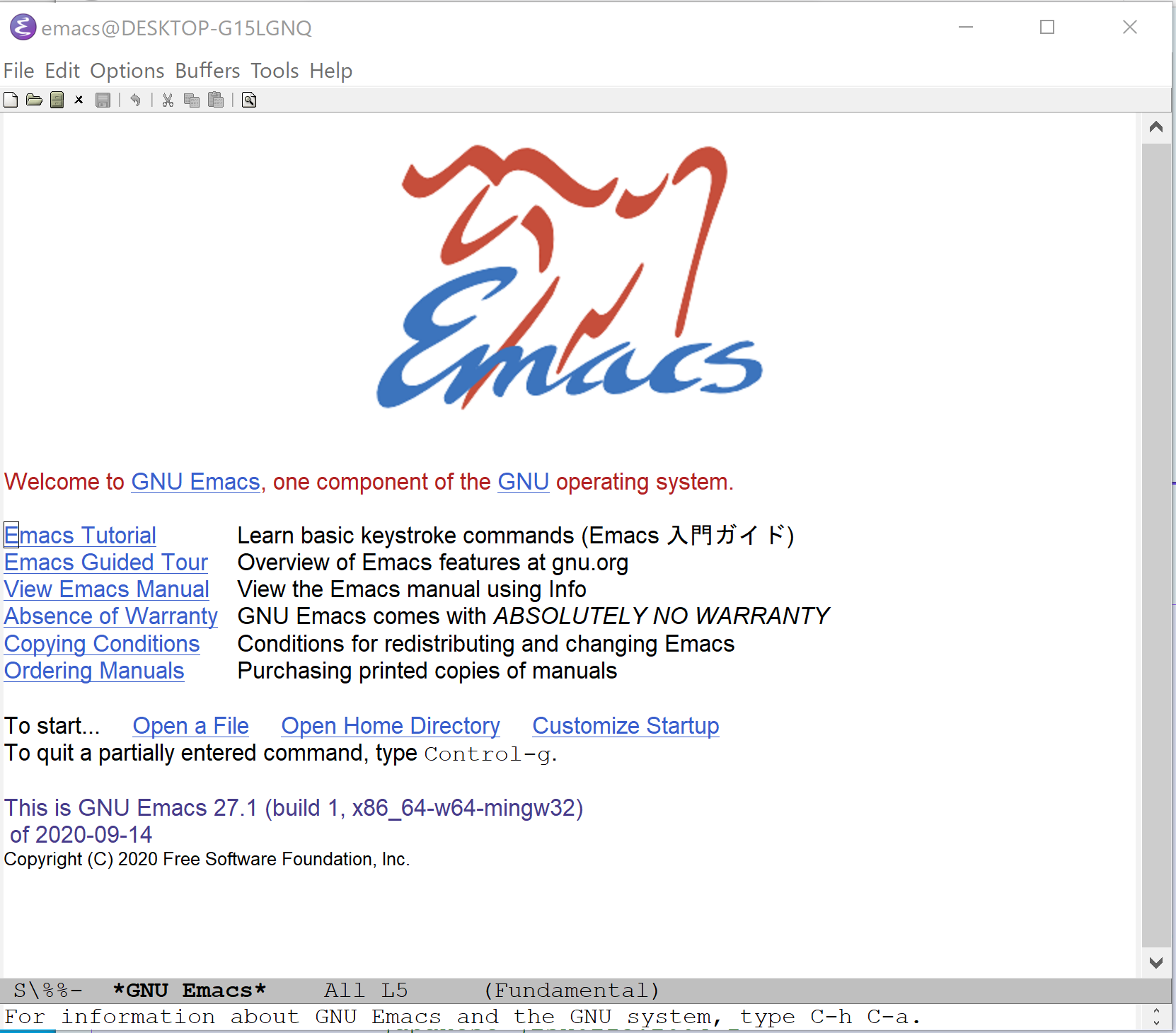Emacs のインストール Windows 上